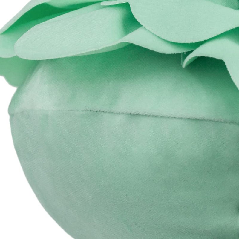 JWH Round Flower Pillow Cover Decorative Floral Pillow Case Round Cushion Velvet Pillowcase for Bedroom Bed Couch Living Room 14 Inch Mint Green - Image 5